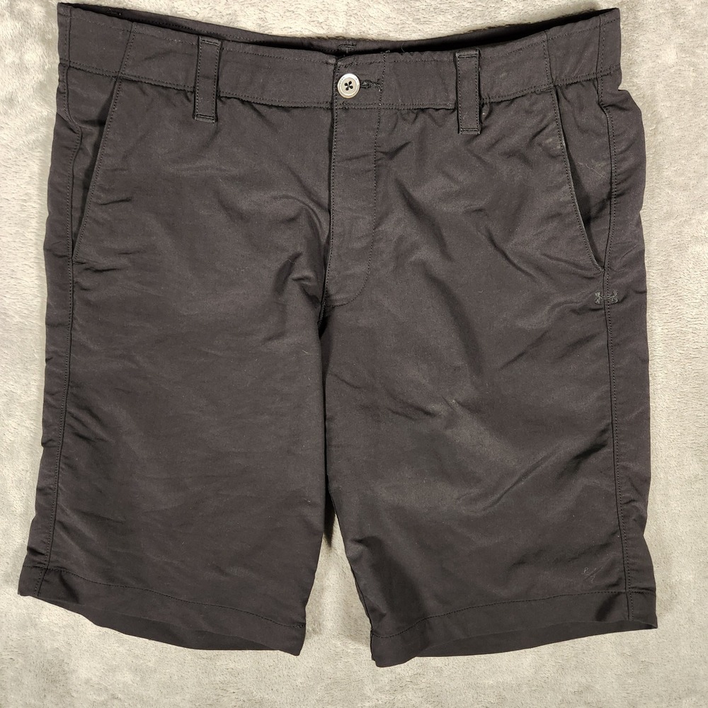 Under Armour Golf Shorts Mens 36 Black Excellent HeatGear Loose Fit Performance‎